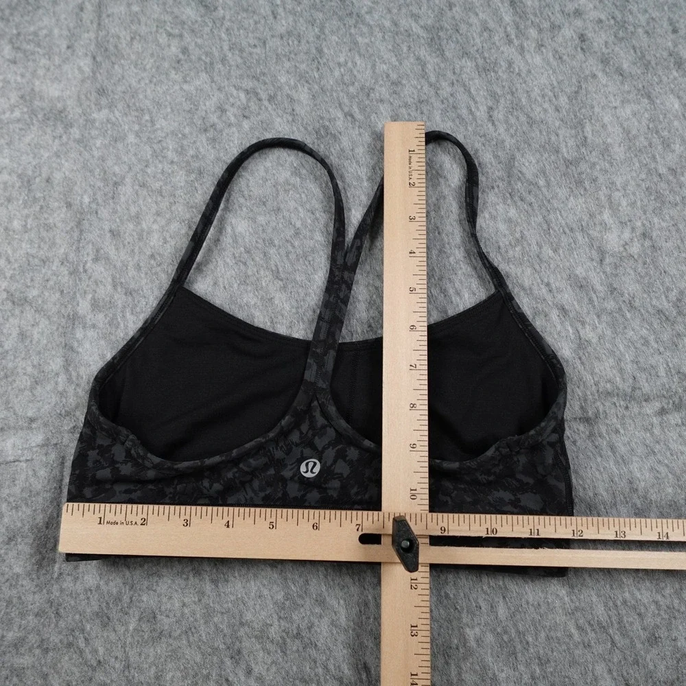 Lululemon Bra Womens 6 Gray Black Coal Flow Y Racerback Running‎ Gym Workout
